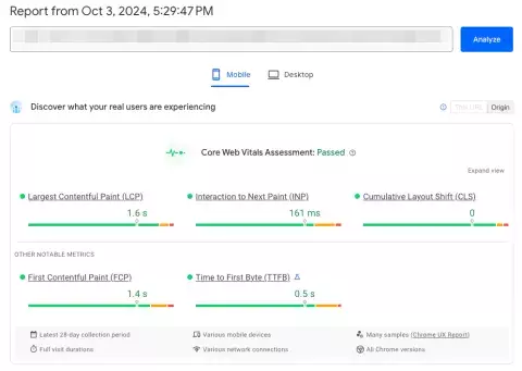 Google PageSpeed Core Web Vitals